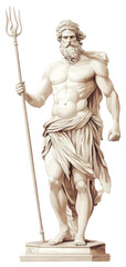 Obraz premium PNG An ancient greek Poseidon statue man art.
