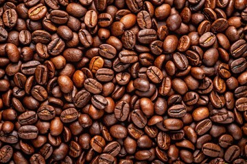 Fototapeta premium Dark roast coffee beans blend of Arabica and Robusta