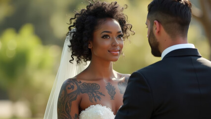 Black Bride with Tattoos