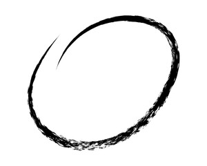 chalked circle frame grunge oval brush. underline and strikethrough stroke charcoal symbol for diagrams. Vector doodle marker drawing. Freehand stripe.