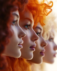 Obraz premium Visages de femmes vus de profil