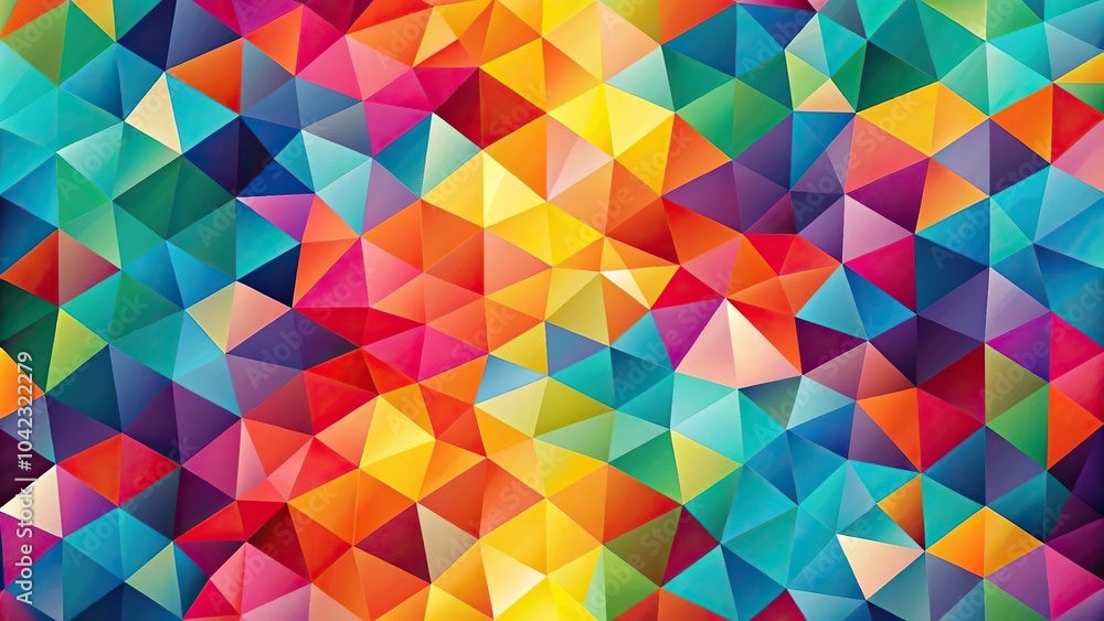 Poster Decorative geometric shapes tiling Multicolor irregular pattern Abstract colorful background Artistic decorative ornamental lattice Macro