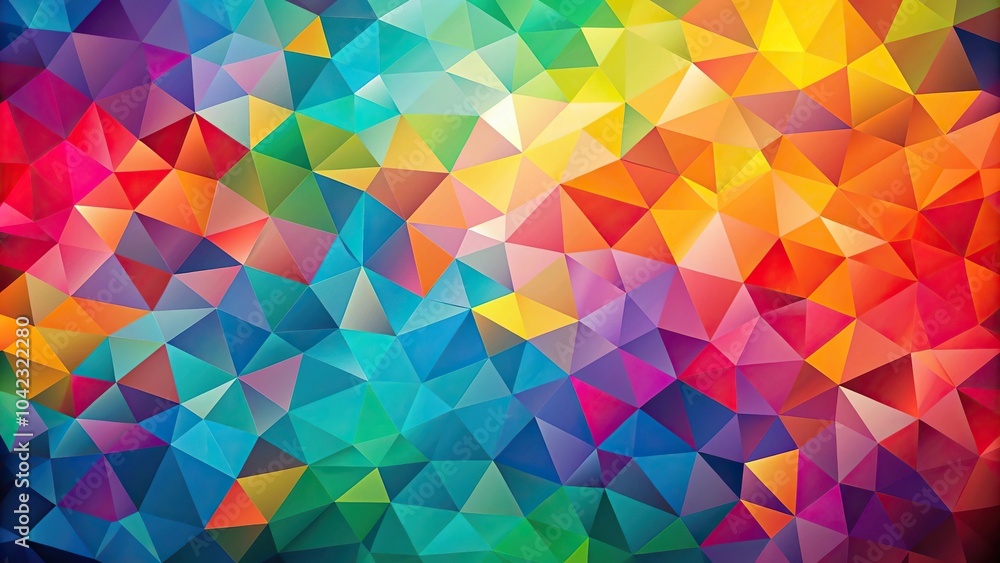 Poster decorative geometric shapes tiling multicolor pattern