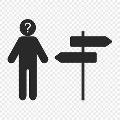 Pathway choice icon. Decision making icon vector