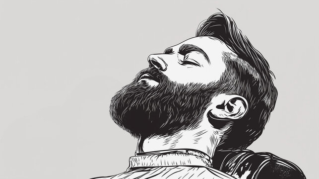 Medium Shot Men's haircut, handsome barber with scissors in hand
