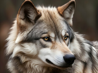 Obraz premium Abstract portrait of beautiful wolf