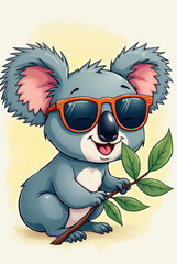 Fototapeta premium Koala mit Zweig: Symbol der Natur 