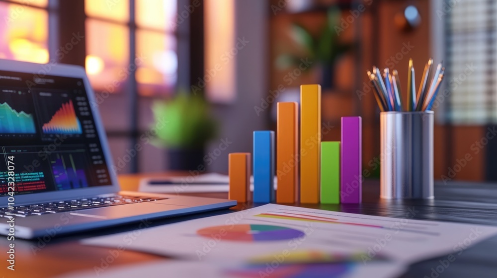 Poster colorful graphs and data analysis in office setting