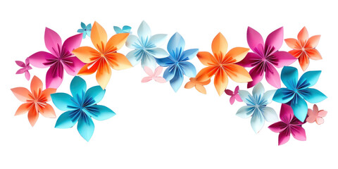 Obraz premium PNG Abstract flower floral border backgrounds origami plant.
