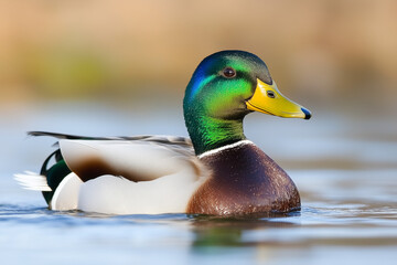 Fototapeta premium mallard duck on the bridge