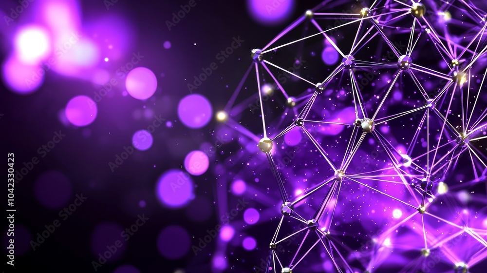 Poster 3d rendering of network connections, plexus background, and big data background. technology backgrou