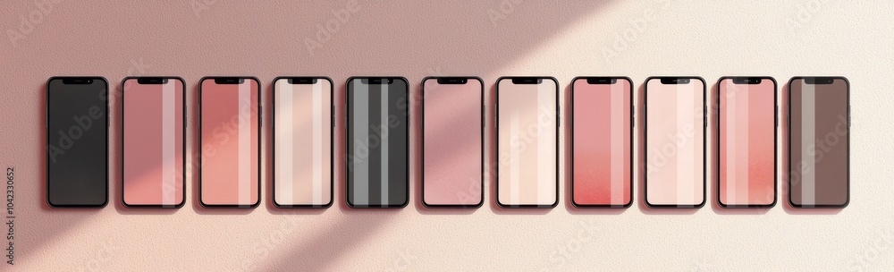 Poster modern illustration of a transparent smartphone with a transparent screen. the device is shown from 