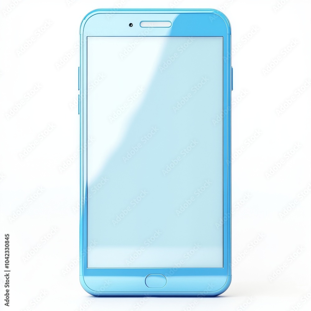 Poster the 3d model shows a blank screen mobile phone. the template shows an empty screen cellphone. illust