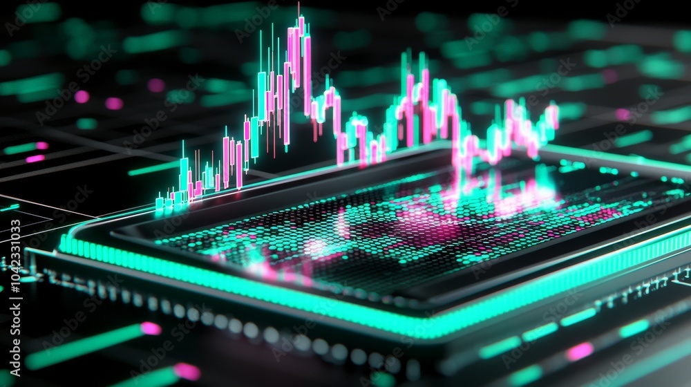 Poster on a digital interface or motherboard, various types of graphs and numerical data are displayed.