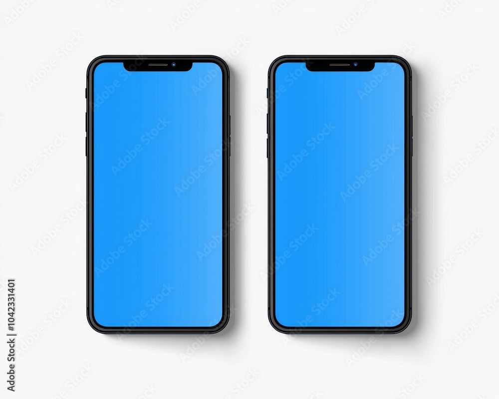 Poster modern flat mock-up smartphone isolated on white background. this image can be resized to any size.