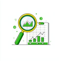 Magnifying glass icon for research analysis.