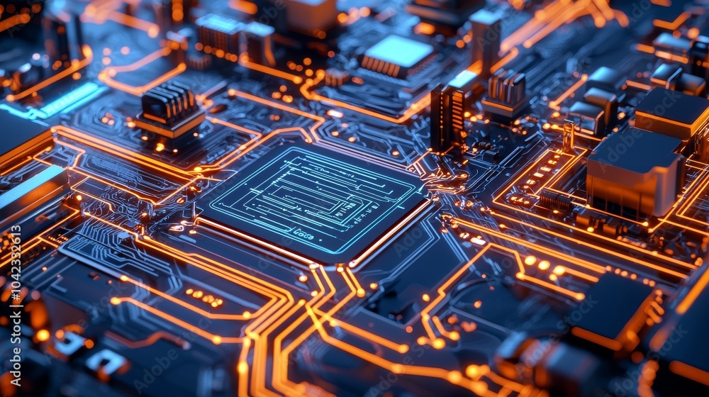 Aufkleber An abstract representation of stock based on data streams and circuits.