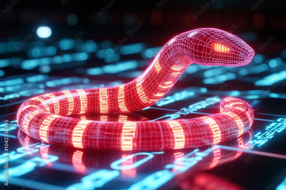 Poster python technology background with abstract design