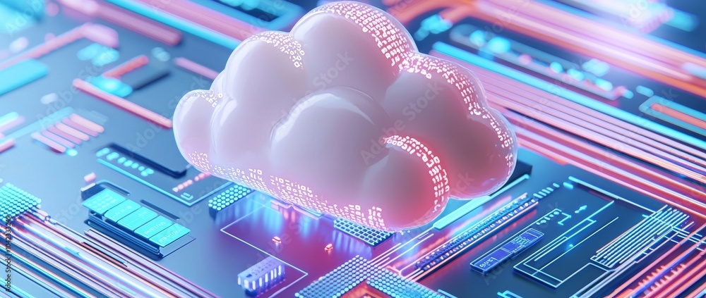 Poster holographic data streams and multiple layers of cloud security features an interactive digital inter