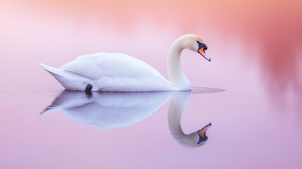 white swan on the water