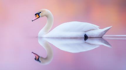 Obraz premium white swan on the water