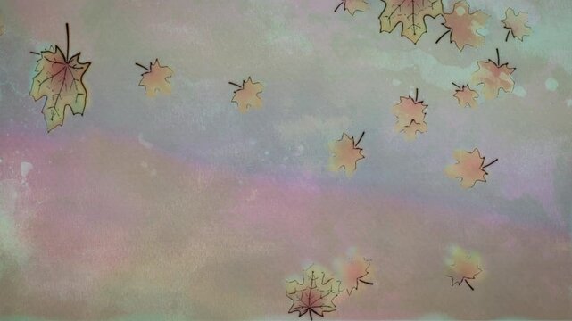 Watercolor Painted Fall Leaves Animated Backdrop