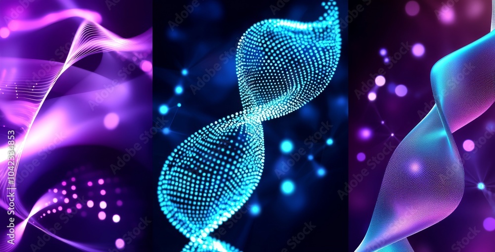 Poster the abstract dots and lines brain logotypes serve as a logo for science innovations, machine learnin
