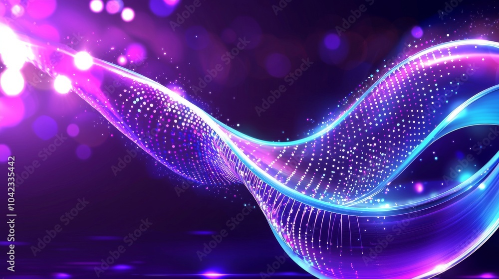 Poster graphs with abstract lines and big data connections on a modern background