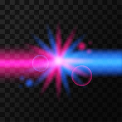 Shine coloring pink and blue bright light effect with rays and highlight glitter