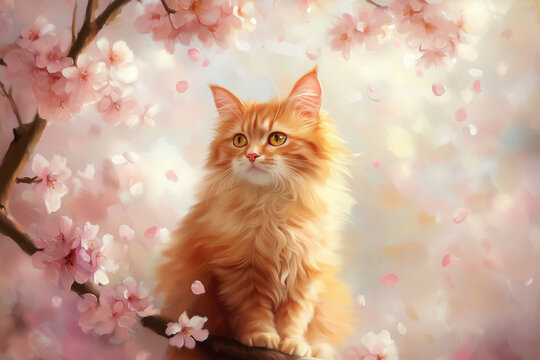 cat with flowers