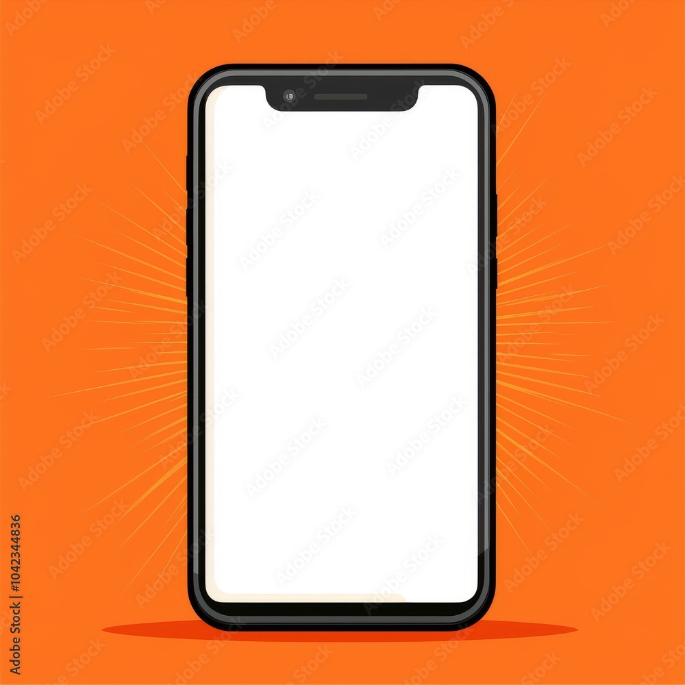 Poster the mobile phone icon is a square shape. it has a flat design style. the mobile phone silhouette is 