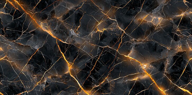 Elegant black marble texture with vibrant gold veins, perfect for backgrounds, designs, and artistic projects.