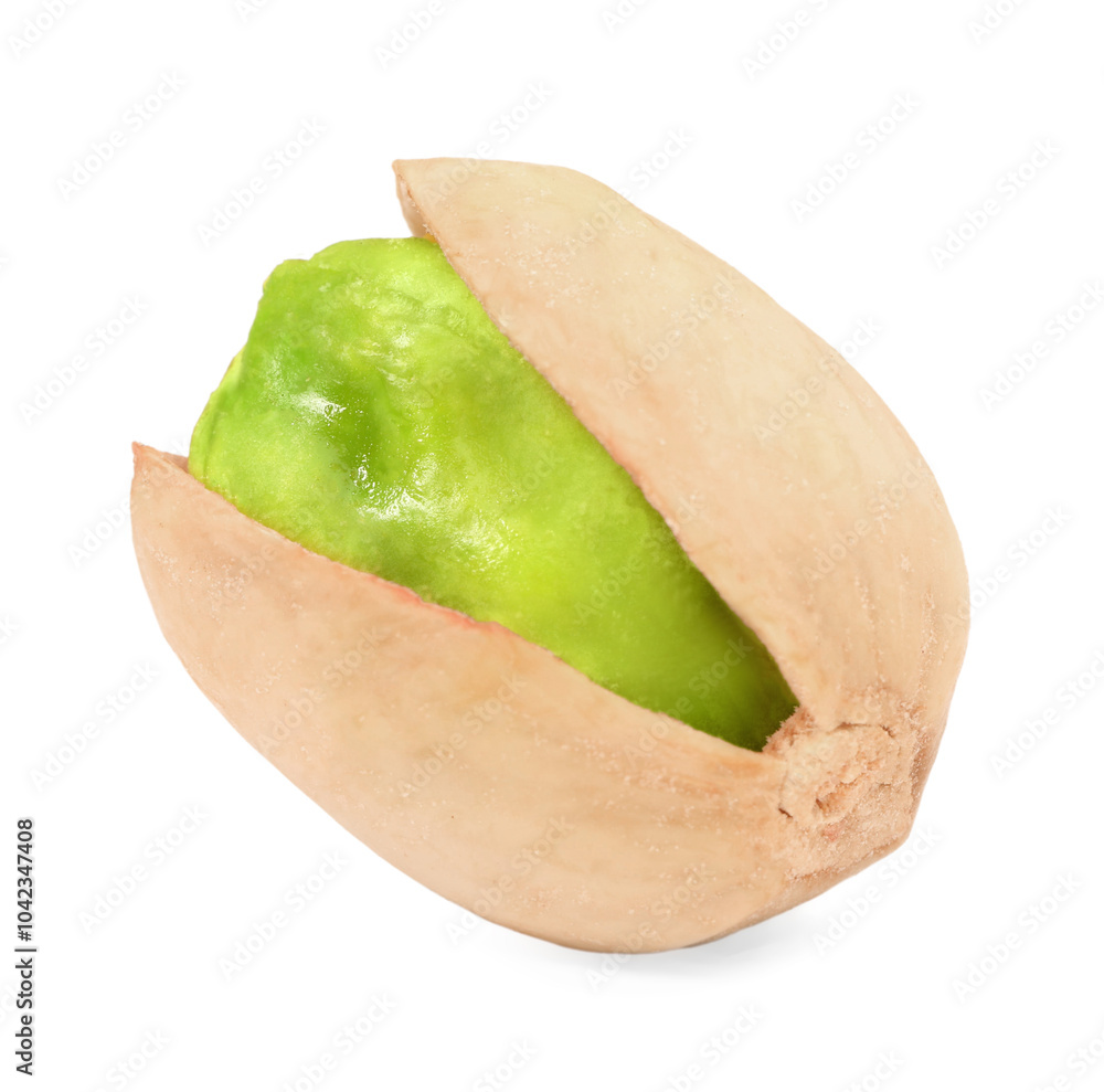 Canvas Prints Tasty pistachio nut in open shell on white background