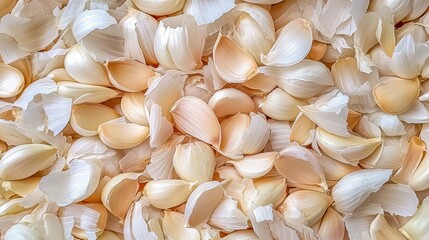 Fresh Garlic Bulbs and Cloves on a White Background