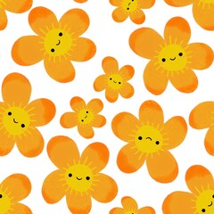 Abstract floral seamless retro flower pattern for fabrics and linens