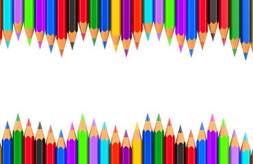 Background from colored pencils, 3D rendering isolated on transparent background