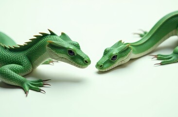 Obraz premium A dragon meets a snake