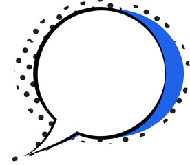 Blue Speech Bubble Retro Illustration