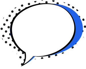 Blue Vintage Comic Speech Bubble Design