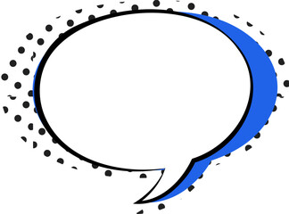 Bold Blue Retro Speech Bubble Vector