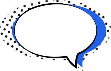 Blue Speech Bubble Retro Illustration