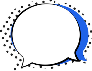 Bold Blue Retro Speech Bubble Vector