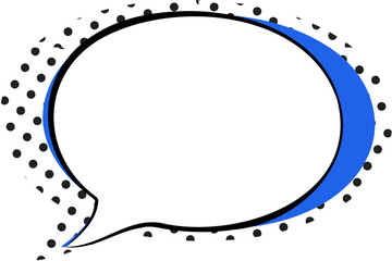 Blue Speech Bubble Retro Illustration