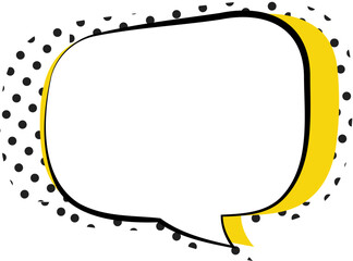 Retro Yellow Speech Bubble Vector