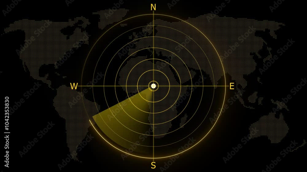 Poster simple radar scanning navigation ,abstract glowing neon radar screen with digital radio waves. radar