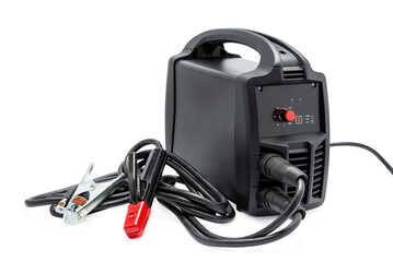 Black inverter welding machine on white