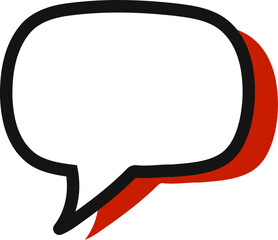 Retro Red Comic Speech Bubble