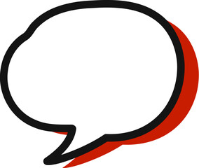 Retro Red Comic Speech Bubble