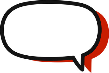 Retro Red Comic Speech Bubble