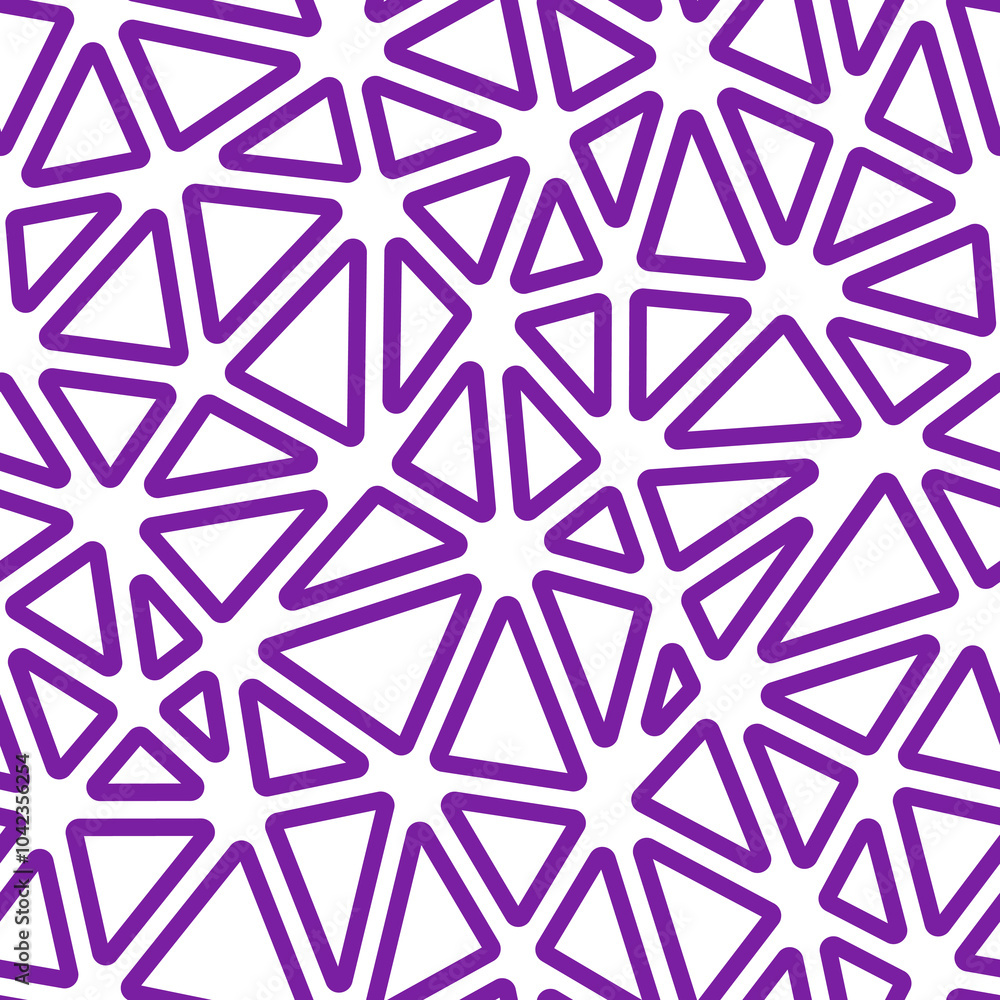 Poster triangles pattern geometric design. medium triangles size. solid color style. rounded triangles outl